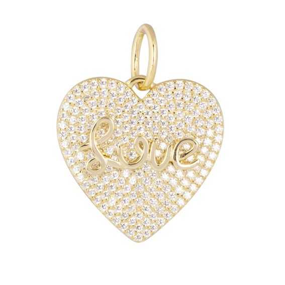Louve heart pendant paved...