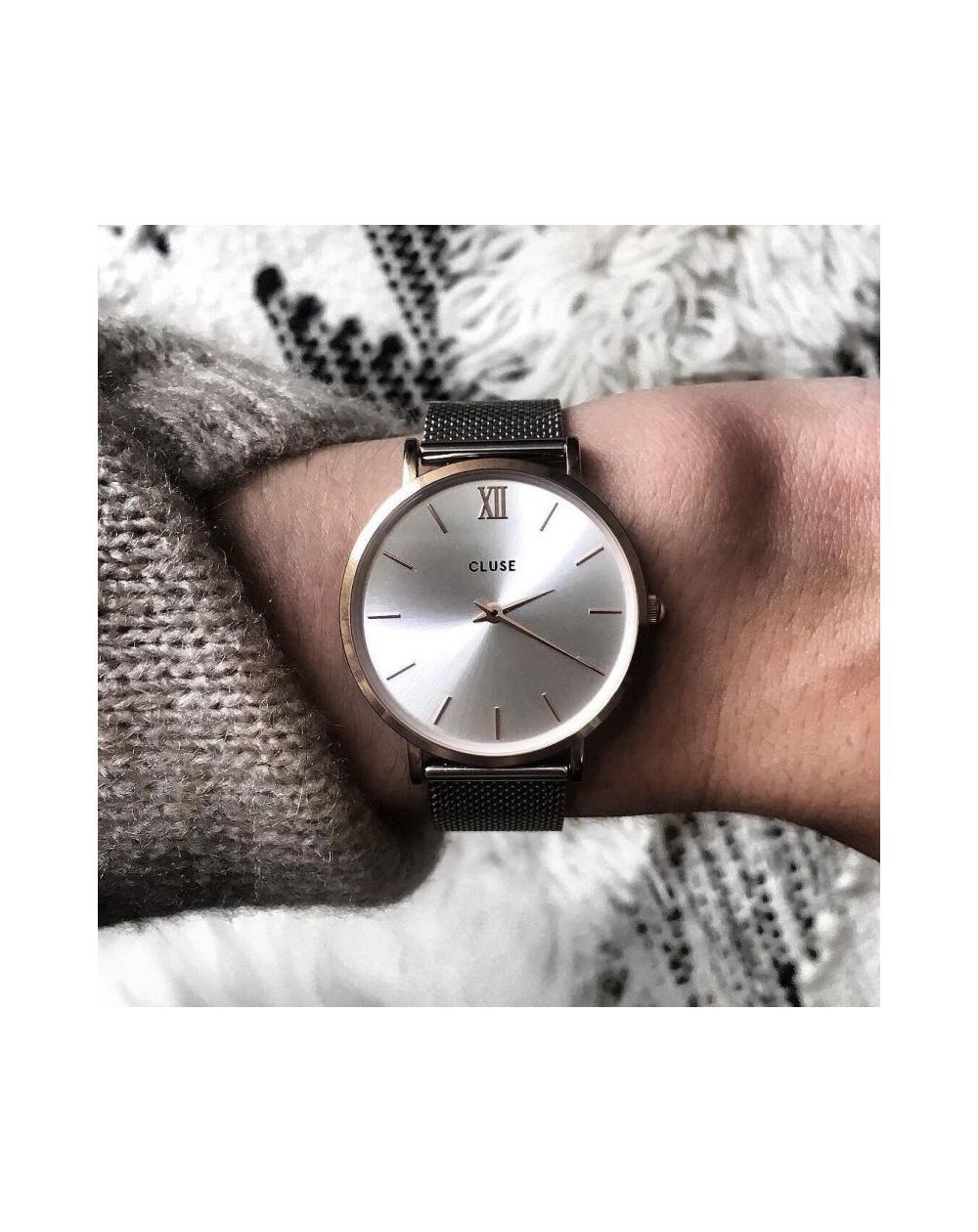 Montre CLUSE - La minuit Mesh full silver - Bracelet acier