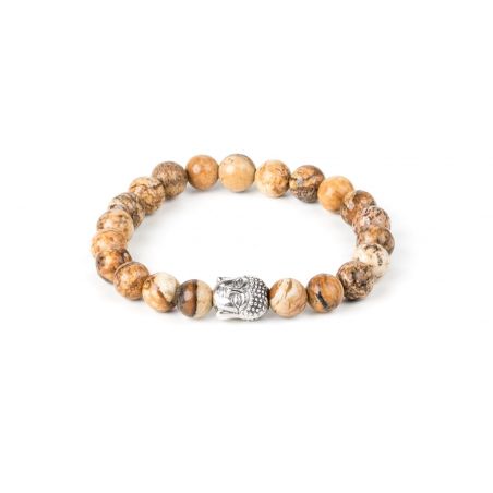 Bracelet boules brunes bouddha enfant - Bracelet élastique pour enfant