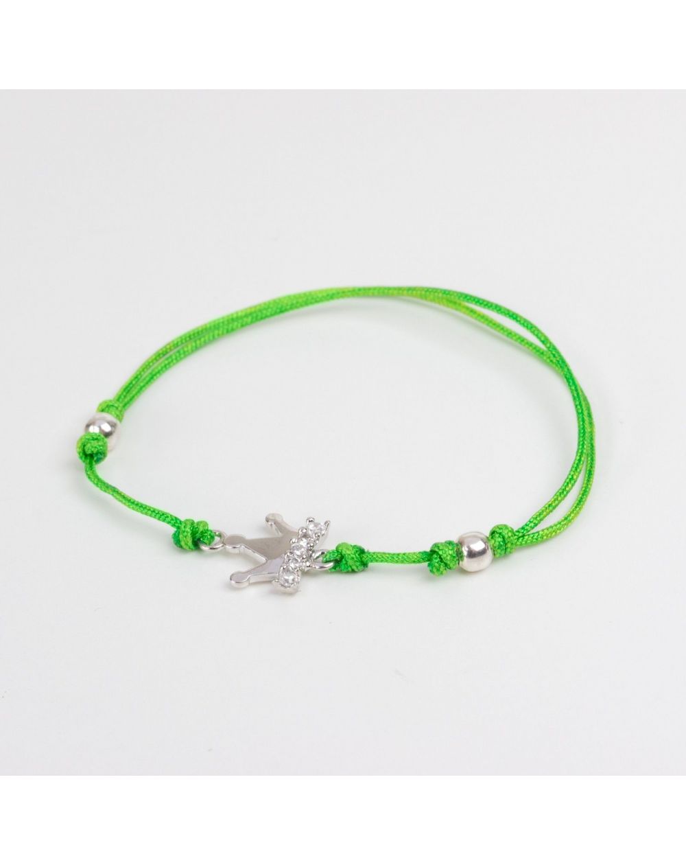 Bijou en argent - green cord ring